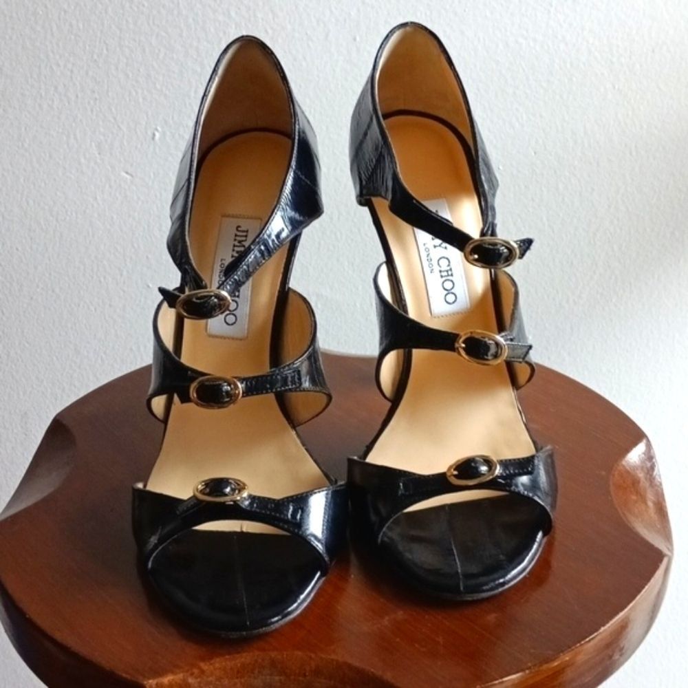 Black Jimmy Choo Eel Skin Heels, EU 40 - Picture 2 of 12